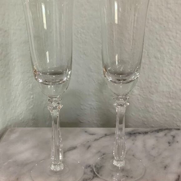 VTG~ Mikasa EMPIRE PLATINUM GOLD Champagne Flutes - Picture 7 of 7
